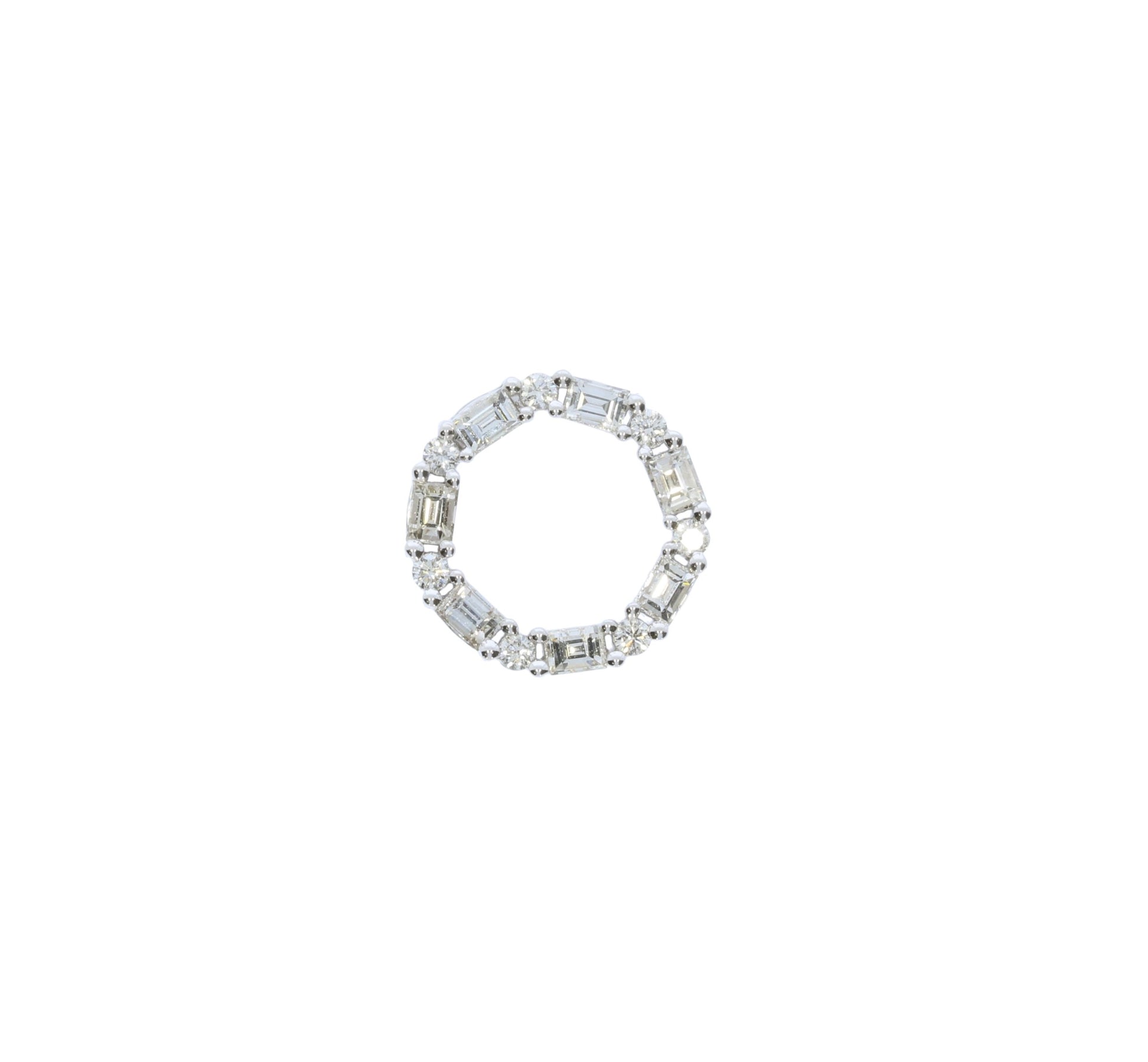 White Gold Diamond Circle Pendant - Diamond Pendants