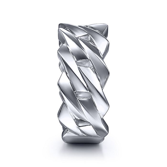 Gabriel & Co Sterling Silver Chain Link Band - Gents Silver Ring