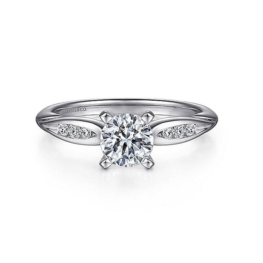 Gabriel & Co. 14 Karat White Gold Diamond Semi-Mount Engagement Ring - Diamond Semi-Mount Rings