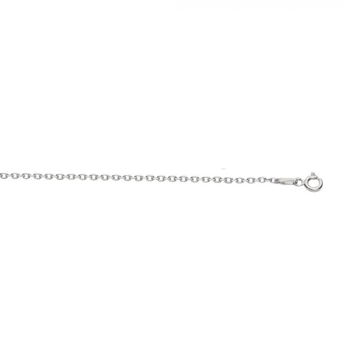 Sterling Silver Rhodium Plated 18 Inch 1.5mm Polish Diamond Cut Cable Chain With Lobster Clasp - Silver Chains