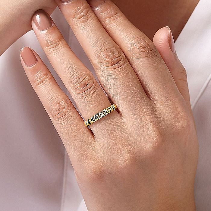 Gabriel & Co. Yellow Gold Pyramid Ring - Gold Fashion Rings - Women's