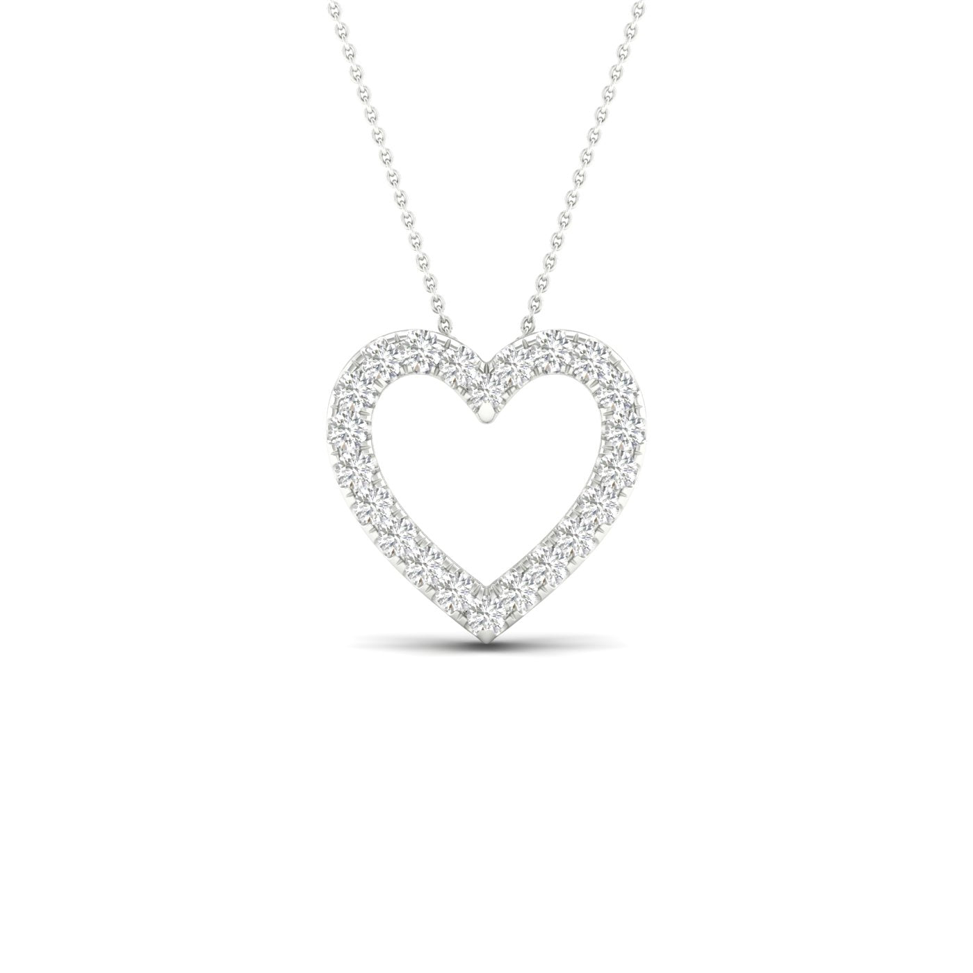 White Gold Laboratory Grown Diamond Heart Pendant