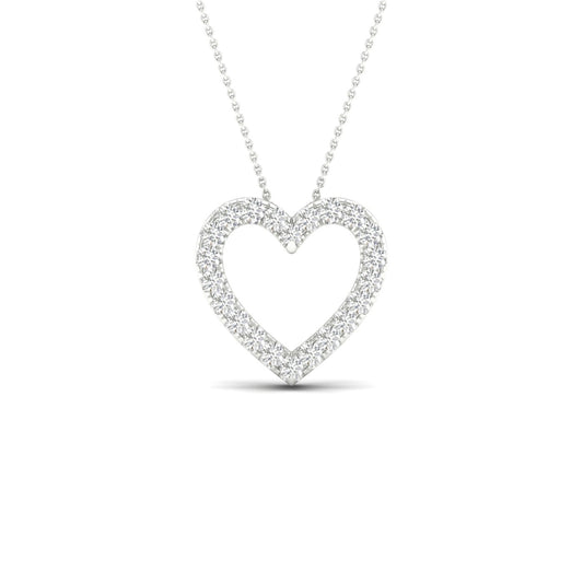 White Gold Laboratory Grown Diamond Heart Pendant