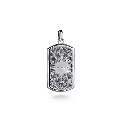 Gabriel & Co. Sterling Silver Saint Christopher Dog Tag Pendant - Gents Pendant