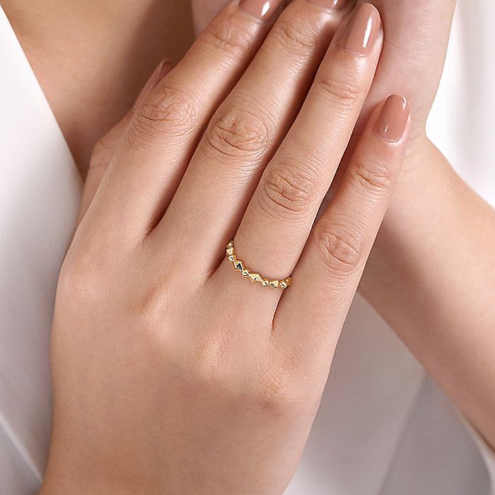 Gabriel & Co. Yellow Gold Geometric Station Ring