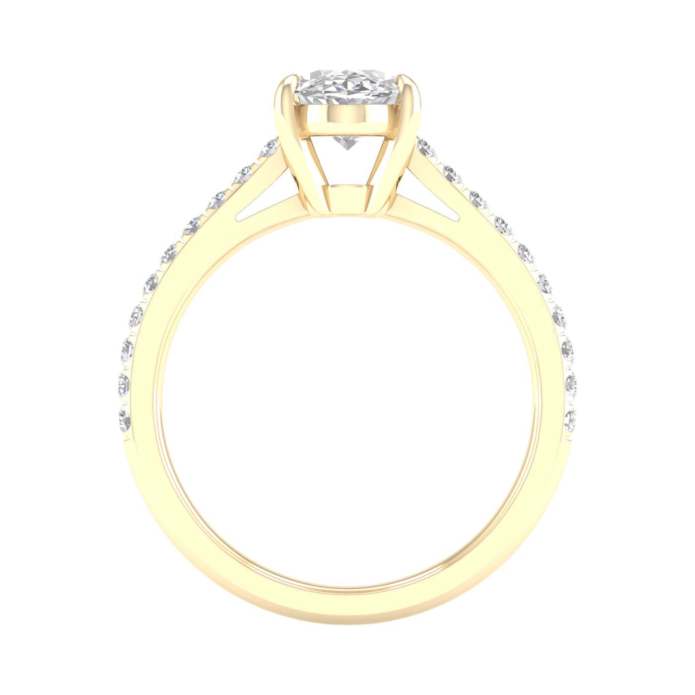 Yellow Gold Oval Laboratory Grown Diamond Engagement Ring