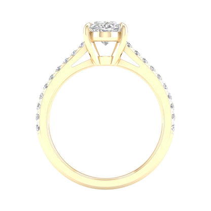 Yellow Gold Oval Laboratory Grown Diamond Engagement Ring