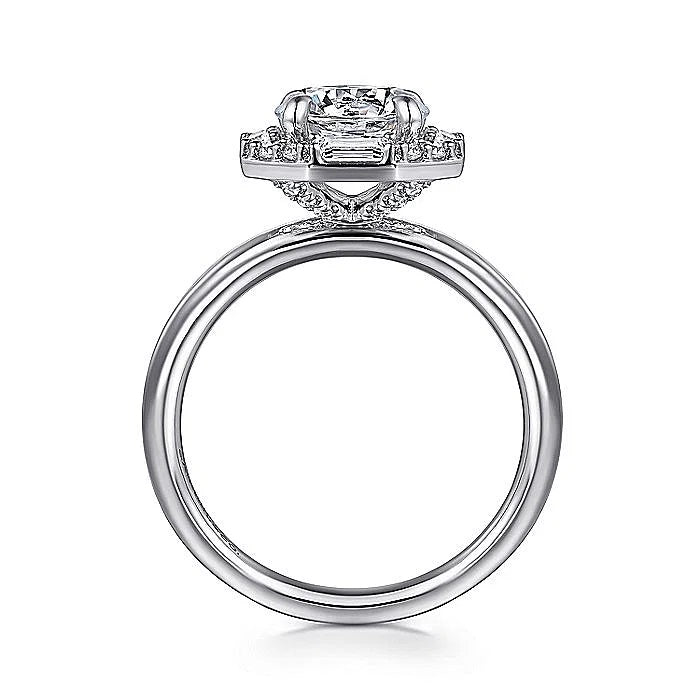 Gabriel & Co. Round Halo Semi-Mount Engagement Ring - Diamond Semi-Mount Rings