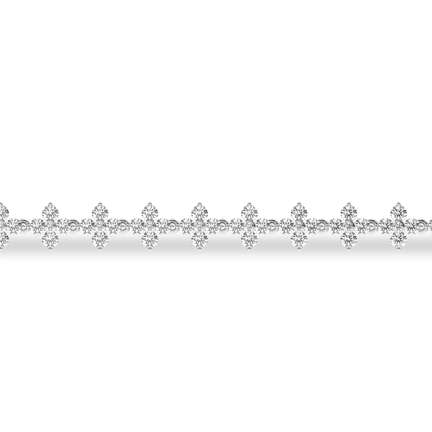 White Gold Laboratory Grown Diamond Petals Tennis Bracelet - Diamond Bracelets