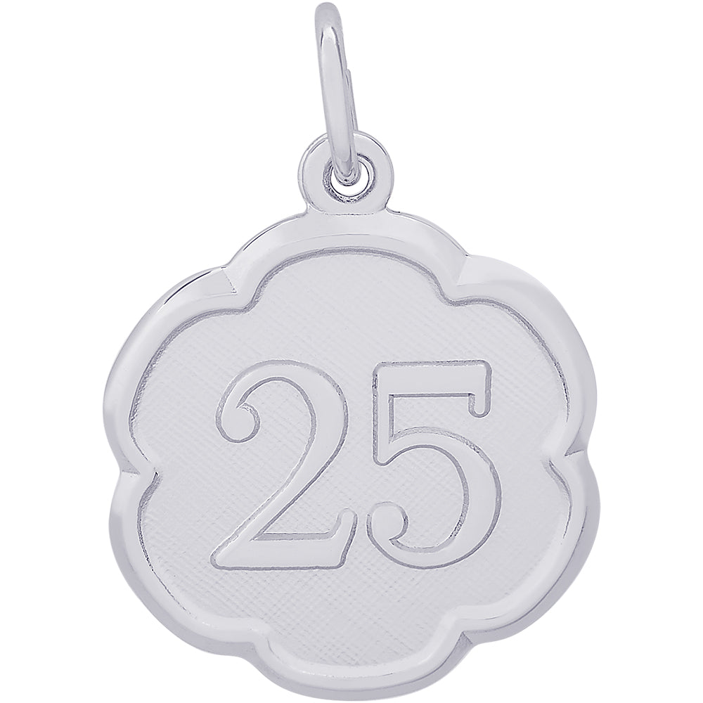 Rembrandt Number 25 Charm - Silver Charms