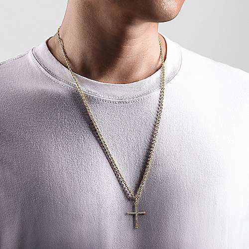 Gents Gabriel & Co. Twisted Cross Pendant