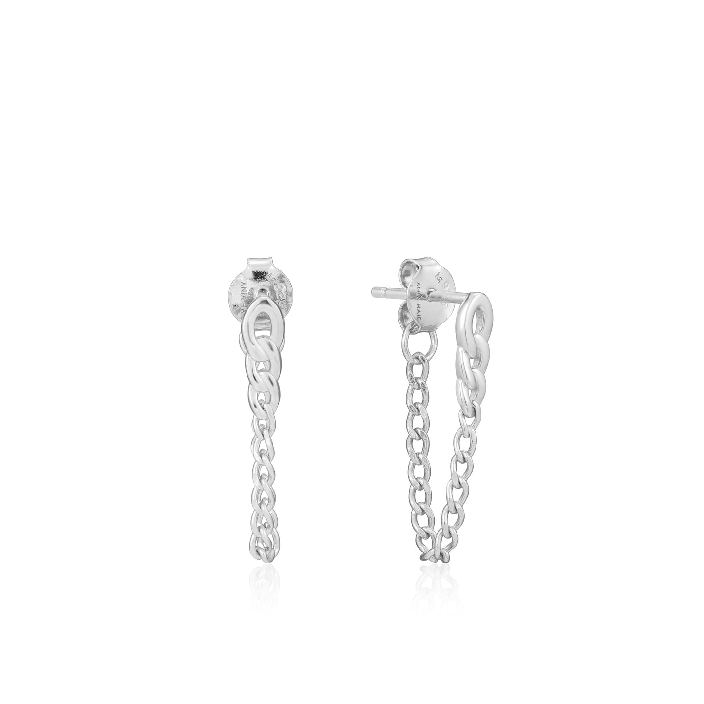 Ania Haie Silver Curb Chain Stud Earrings