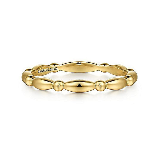 Gabriel & Co. Yellow Gold Elongated Station Stackable Ring - Gold Fashion Rings - Women's