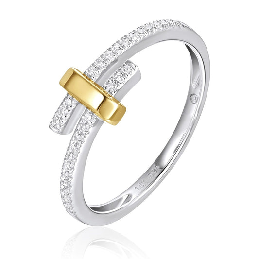 Luvente White and Yellow Gold Diamond Ring