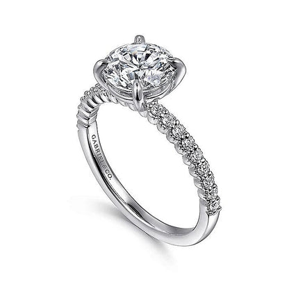 Gabriel & Co. White Gold Round Semi Mount Engagement Ring - Diamond Semi-Mount Rings