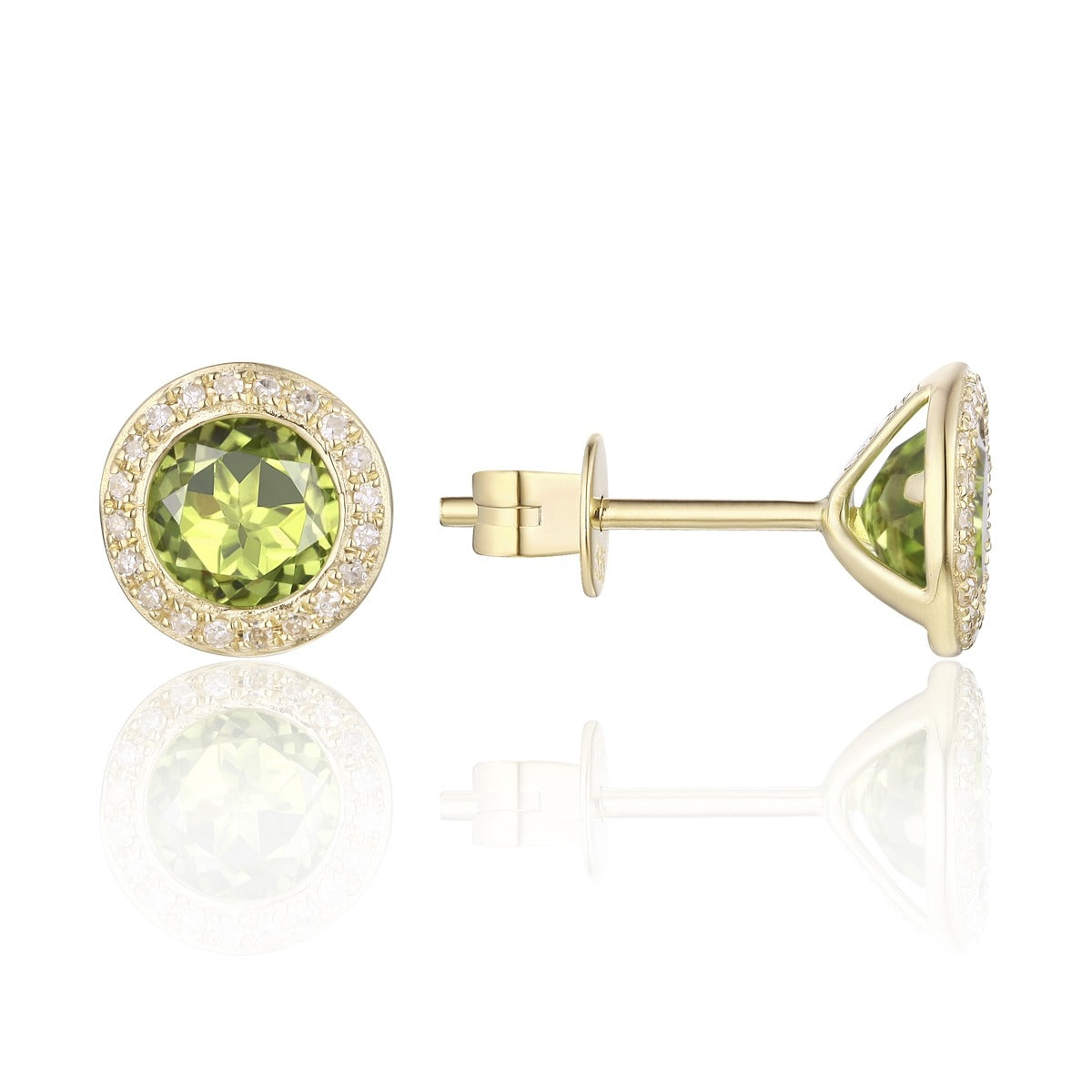 Luvente Yellow Gold Peridot Earrings