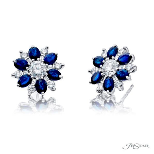 JB Star Sapphire and Diamond Earrings