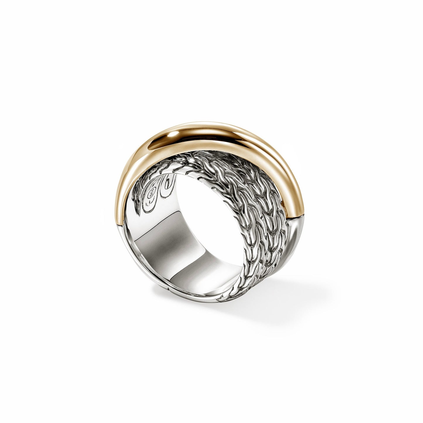 John Hardy Sterling Silver & Yellow Gold Essential Crossover Ring