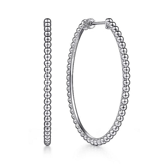 Gabriel & Co Sterling Silver 50mm Bujukan Hoop Earrings