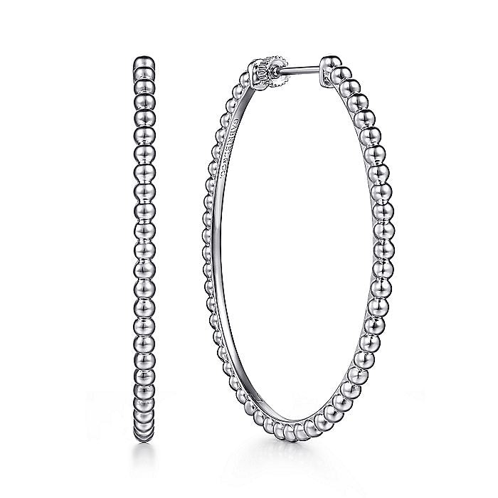 Gabriel & Co Sterling Silver 50mm Bujukan Hoop Earrings - Silver Earrings