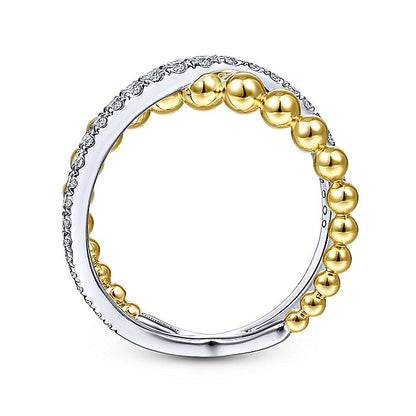 Gabriel & Co. White And Yellow Gold Diamond Fashion Ring - Diamond Fashion Rings - Women's