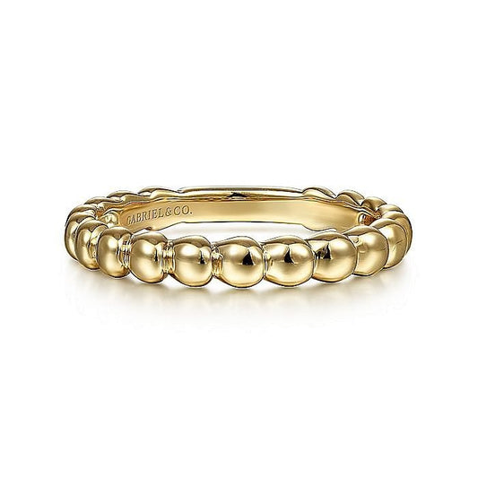 Gabriel & Co. 14 Karat Yellow Gold Round Station Stackable Ring - Gold Fashion Rings - Women's