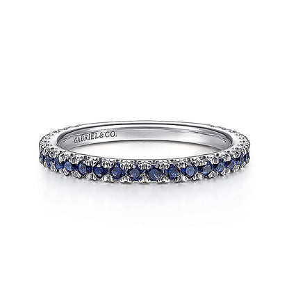 Gabriel & Co. White Gold Sapphire Band