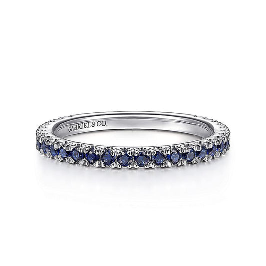 Gabriel & Co. White Gold Sapphire Band