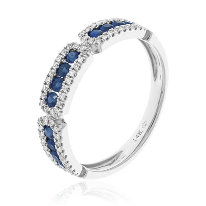 Luvente White Gold Sapphire & Diamond Earrings