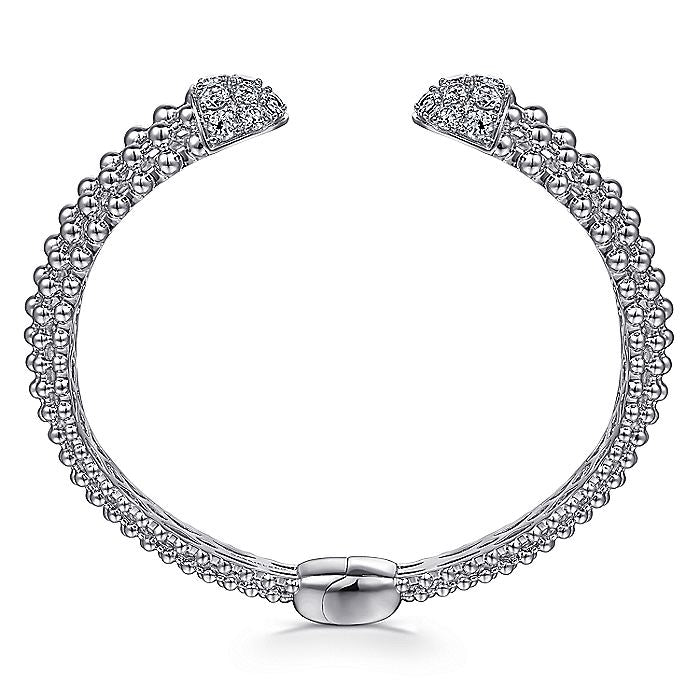 Gabriel & Co Sterling Silver White Sapphire Bujukan Bangle - Silver Bracelets