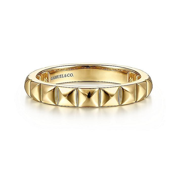 Gabriel & Co. Yellow Gold Pyramid Ring - Gold Fashion Rings - Women's