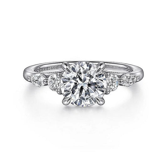 Gabriel & Co. White Gold Round Semi-Mount Engagement Ring - Diamond Semi-Mount Rings