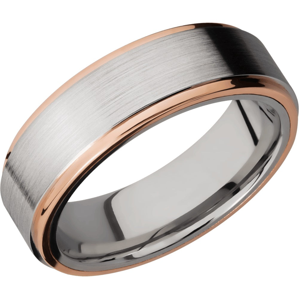 Lashbrook Cobalt & Rose Gold Wedding Band - Alternative Metal Wedding Bands