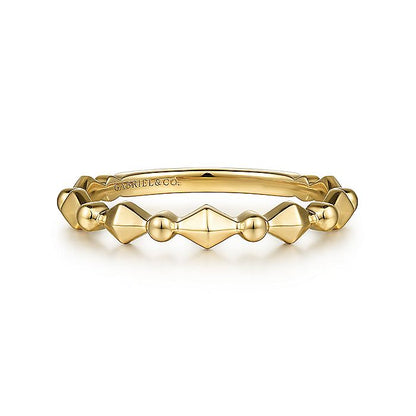 Gabriel & Co. Yellow Gold Geometric Station Ring - Gold Fashion Rings - Women's