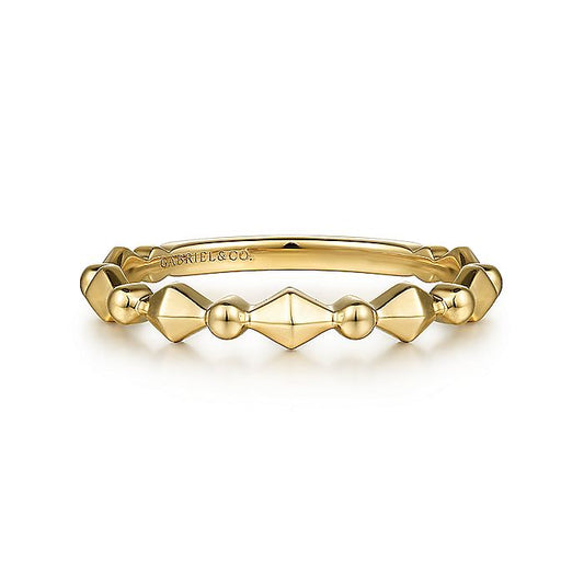 Gabriel & Co. Yellow Gold Geometric Station Ring - Gold Fashion Rings - Women's