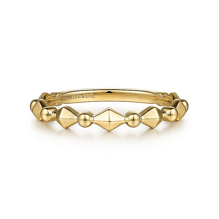 Gabriel & Co. Yellow Gold Geometric Station Ring