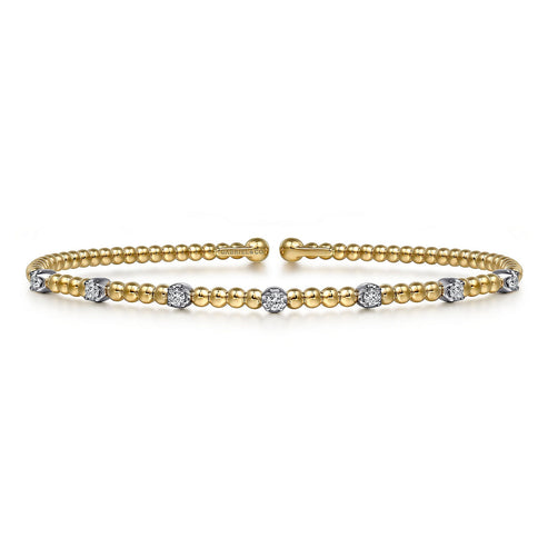 Gabriel & Co Yellow Gold Diamond Station Bujukan Cuff Bracelet – David ...