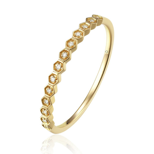 Yellow Gold Diamond Honeycomb Ring