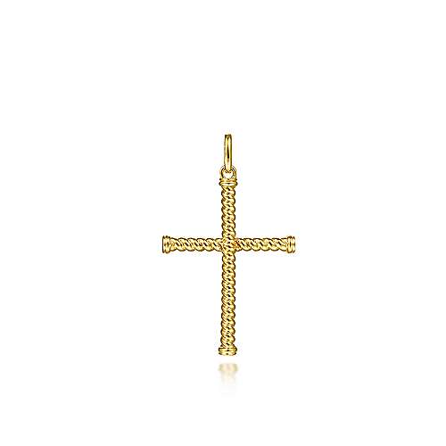 Gents Gabriel & Co. Twisted Cross Pendant - Gents Pendant