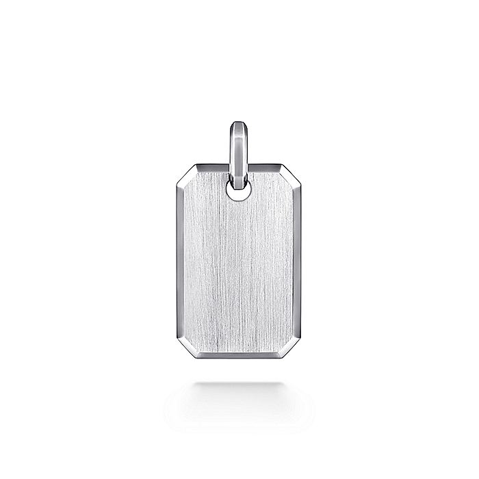 Gabriel & Co Sterling Silver Dog Tag Pendant - Gents Pendant